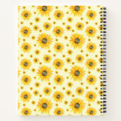 Waterverf Zonnebloemen Bloempatroon Notitieboek (Achterkant)