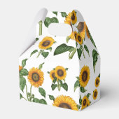 Waterverf Zonnebloemen Botanisch gebladerte groen Bedankdoosjes (Achterkant)