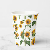 Waterverf Zonnebloemen Botanisch gebladerte groen Papieren Bekers (Links)