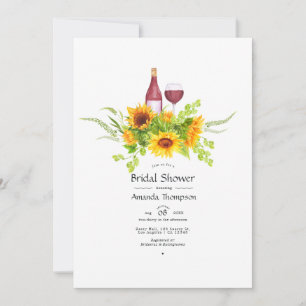 Waterverf Zonnebloemen Bruidsdiner Wijnproeverij Kaart