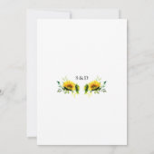 Waterverf Zonnebloemen bruiloft Kaart (Achterkant)
