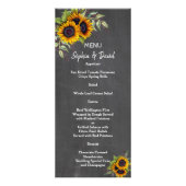 Waterverf - Zonnebloemen Chalkboard Wedding Menu (Voorkant)