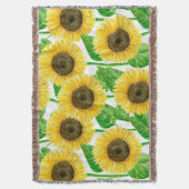 Waterverf zonnebloemen deken (Voorkant Verticaal)