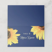 Waterverf Zonnebloemen donkerblauw Bruiloft (Buitenkant ongevouwen)