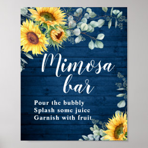 Waterverf Zonnebloemen Eucalyptus Mimosa Bar Poster