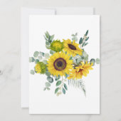 Waterverf Zonnebloemen Eucalyptusrepetitie Dinner Kaart (Achterkant)