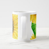 Waterverf zonnebloemen extra grote mok (Achterkant)