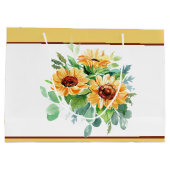 Waterverf zonnebloemen groot cadeauzakje (Achterkant)