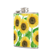 Waterverf zonnebloemen heupfles (Links)