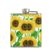 Waterverf zonnebloemen heupfles (Achterkant)