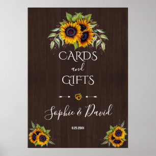 Waterverf Zonnebloemen Houten Kaarten & Cadeaus Br Poster