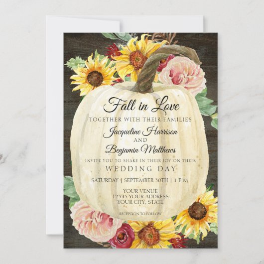 Waterverf Zonnebloemen in pomkin Dark Wood Kaart (Voorkant)