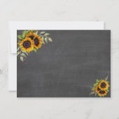 Waterverf zonnebloemen karton sparen de datum save the date (Achterkant)