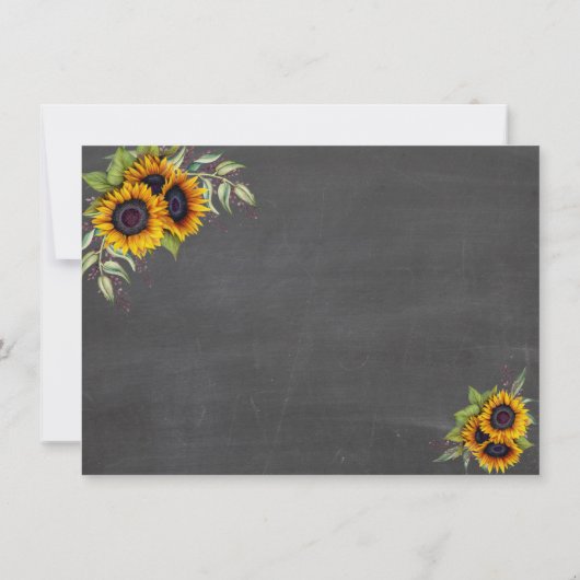 Waterverf zonnebloemen karton sparen de datum save the date (Achterkant)