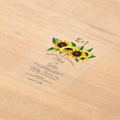 Waterverf Zonnebloemen Land Rustic Wedding Acryl Uitnodigingen (Laagn)