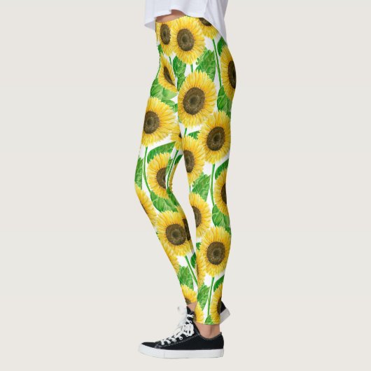 Waterverf zonnebloemen leggings (Links)