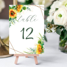 Waterverf Zonnebloemen met Faux Gold Foil Lijst
