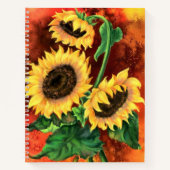 Waterverf Zonnebloemen Notitieboek (Voorkant)