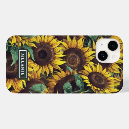Waterverf Zonnebloemen Persoonlijke Sjabloon Case-Mate iPhone Case (Achterkant (horizontaal))
