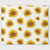 Waterverf zonnebloemen. Rustiek bloemmotief Cadeaupapier (Vlak)