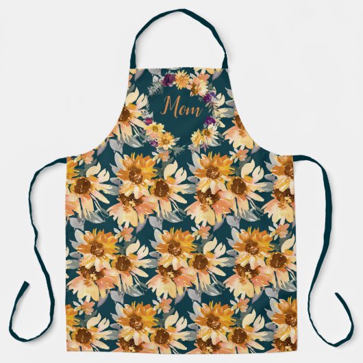 Waterverf Zonnebloemen Schort (Voorkant)