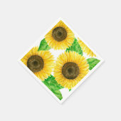 Waterverf zonnebloemen servetten (Hoek)