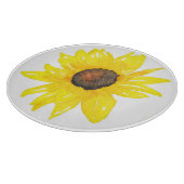 Waterverf zonnebloemen snijplank (Hoek)