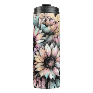 Waterverf Zonnebloemen Thermosbeker