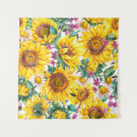 Waterverf zonnebloemen vintage naadloos deel