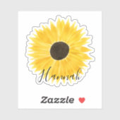 Waterverf Zonnebloemnaam Sticker (Vel)