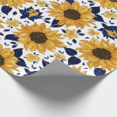 Waterverf zonnebloempatroon cadeaupapier (Hoek)