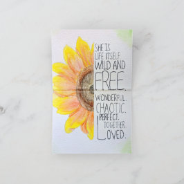 Waterverf - Zonnebloempitekaart gebruiken Bedankkaart