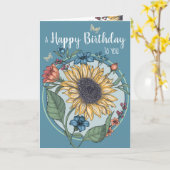 Waterverf Zonnebloempitekaart Kaart (Gele Bloem)