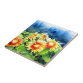 Waterverf zonnebloemvelden tegeltje (Zijkant)