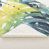 Waterverf zonnepalmbladeren sherpa deken (3/4)