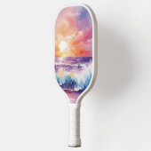 Waterverf Zonsondergang op het strand Monogram Pickleball Paddle (Links)