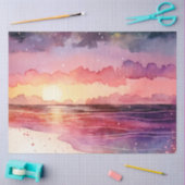 Waterverf Zonsondergang Serie Ontwerp 13 Tissuepapier (Craft)