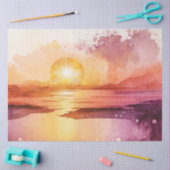 Waterverf Zonsondergang Serie Ontwerp 3 Tissuepapier (Craft)