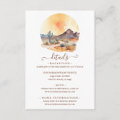 Waterverf zuidwestelijke woestijn bruiloft details informatiekaartje (Voorkant)