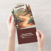 Waterverf Zuidwestelijke Woestijn en Cactus Baby S All In One Uitnodiging (Afscheurbaar)