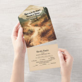 Waterverf Zuidwestelijke Woestijn en Cactus Bruilo All In One Uitnodiging (Afscheurbaar)