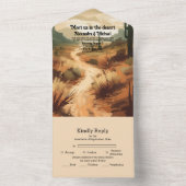 Waterverf Zuidwestelijke Woestijn en Cactus Bruilo All In One Uitnodiging (Binnen)