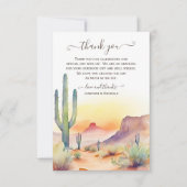 Waterverf Zuidwestelijke Woestijn en Cactus Bruilo Bedankkaart (Voorkant)