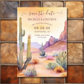 Waterverf zuidwestelijke woestijn foto bruiloft save the date