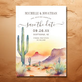 Waterverf zuidwestelijke woestijn foto bruiloft save the date