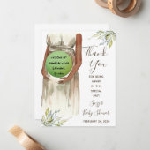 Waterverf Zwangere mam EOS Lip Balm Shower Favor Notitiekaartje (Voorkant / Achterkant in situ)