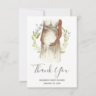 Waterverf Zwangere vrouwen Baby shower Bedankkaart