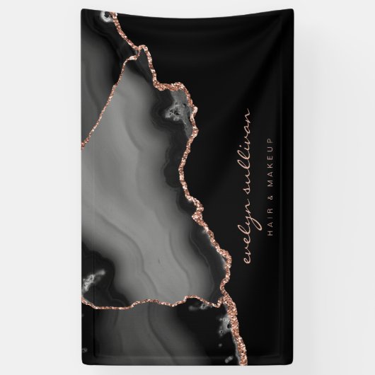 waterverf zwart agate spandoek (Verticaal)