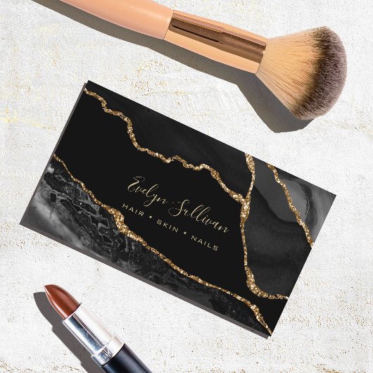 waterverf zwart agate visitekaartje