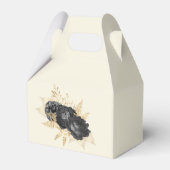 Waterverf Zwart Goud Rozen Monogram Bruiloft Bedankdoosjes (Achterkant)